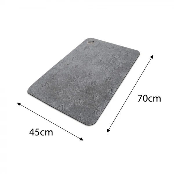 Grey Conni Compact absorbent floor mat with dimensions