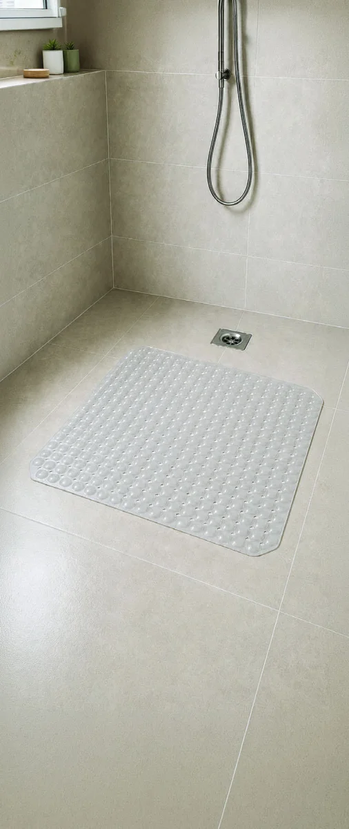 clear Conni square shower mat